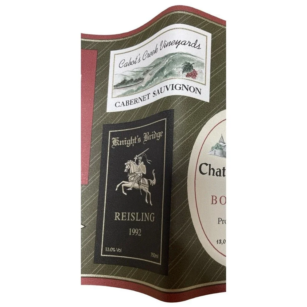 Vintage Sears Wallpaper Border Wine Label Luxury Estate Cellar Collage 10 Yds
